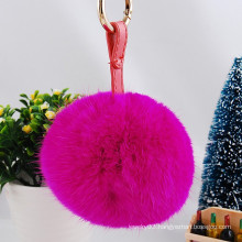 hot new products for 2015 fur pom poms keychain wholesale rabbit fur